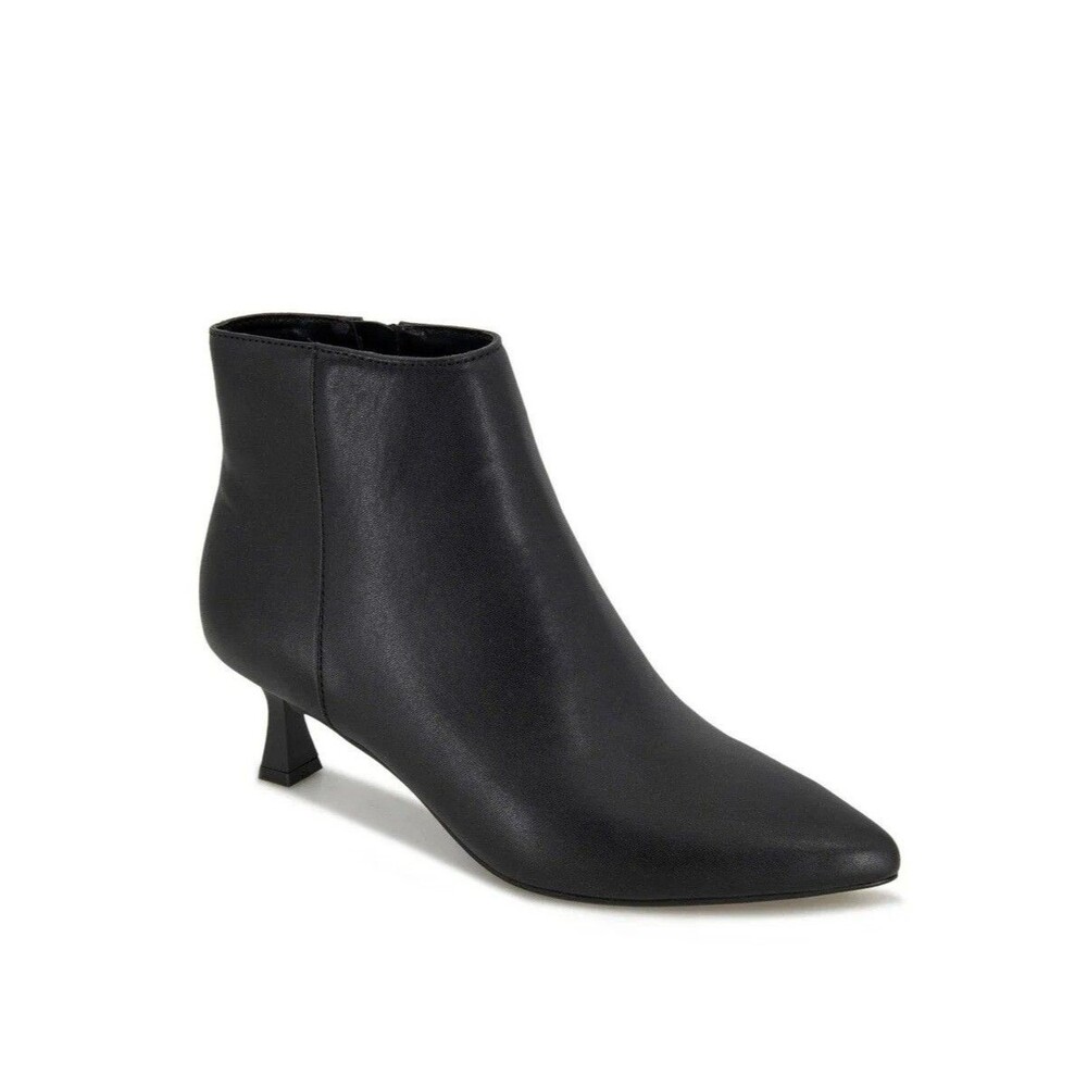 Kenneth Cole Womens 7.5 M Black Bexx Kitten Heel Zip Up Ankle Booties DISPLAYGW7